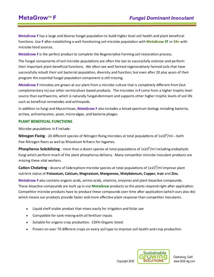 MetaGrow F product sheet 2025