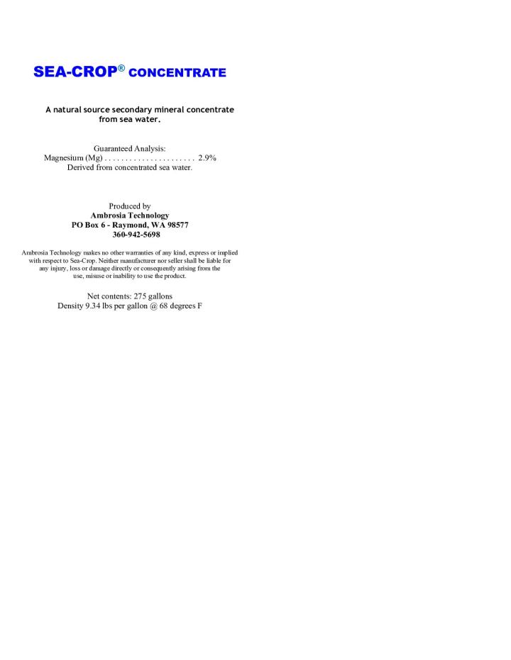 Sea-Crop Label California